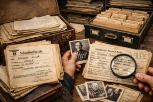 Archivdokumente zur NS-Verfolgung: historische Karteikarten, Akten und Recherchematerial zur Spurensuche nach Verfolgten des Nationalsozialismus