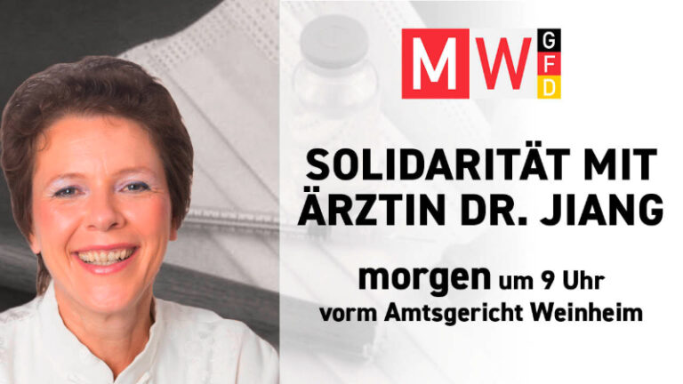 Заявление о солидарности от организации «Медики и ученые за здоровье, свободу и демократию» (MWGFD) в поддержку д-ра Моники Цзян