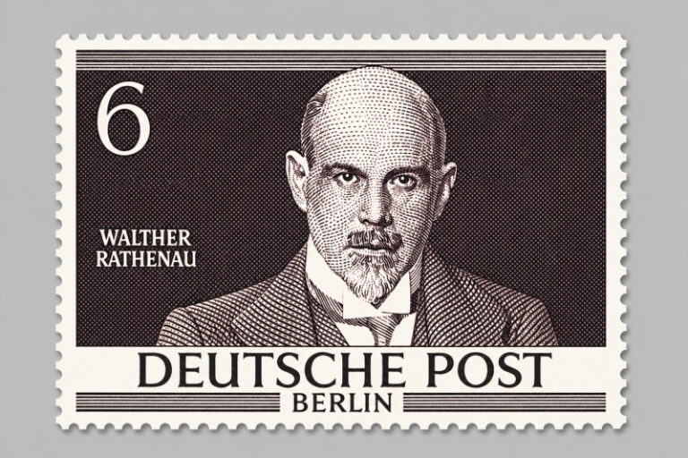 Politische Verfolgung in Deutschland 36 Walther Rathenau Briefmarke (1952) der Serie Männer aus der Geschichte Berlins