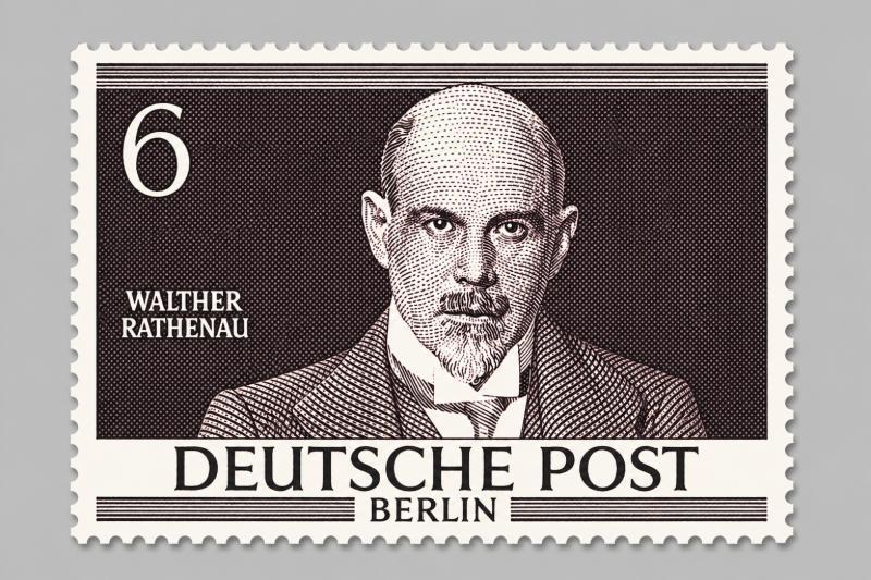 Walther Rathenau Briefmarke (1952) der Serie Männer aus der Geschichte Berlins