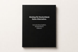 Das Cover der CDU Broschüre „Abstieg für Deutschland. Keine Alternative.". Auf 34 Seiten führt die CDU aus, wie verheerend die AfD-Politik für Deutschland wäre.