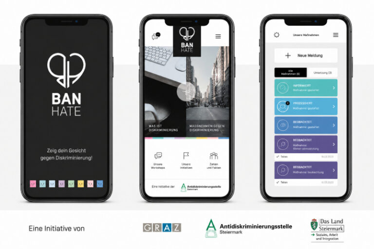Screenshots von der BanHate App
