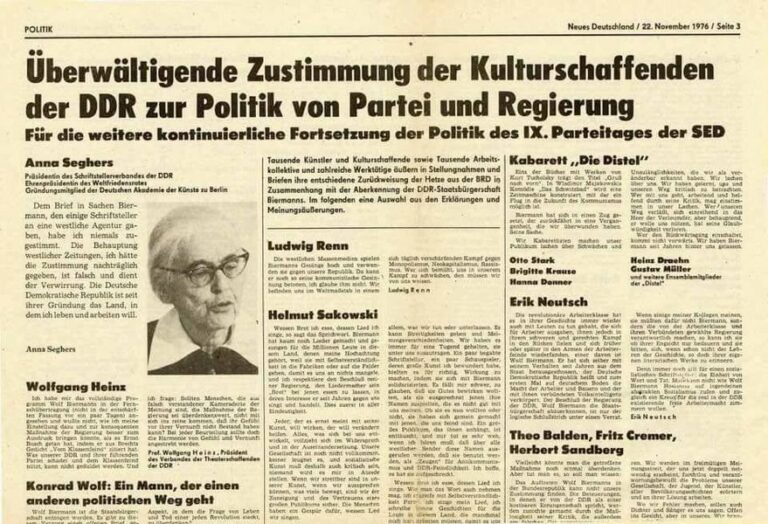 Politische Verfolgung in Deutschland 1 Beschwörungs und Empörungsaufrufe der Kulturschaffenden der DDR