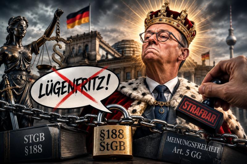Modern-Day Lèse-Majesté: How the Judiciary of the Berlin Republic Criminalizes the Term "Lügenfritz" (Lying Fritz) - US Diplomat Accuses Germany of Censorship 1 Symbilbild für "Strafbare Politikerbeleidigung: Wie die Justiz durch Paragraf 188 StGB das Wort „Lügenfritz“ kriminalisiert"