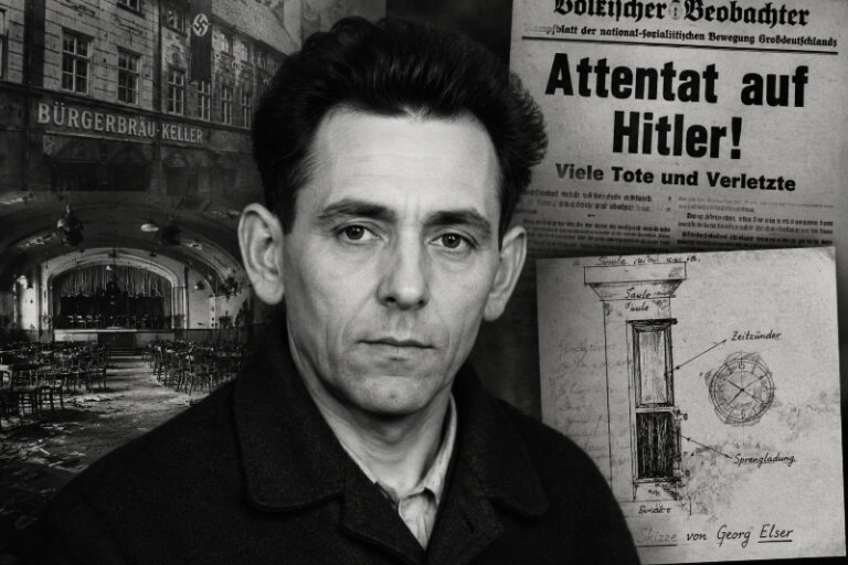 Georg Elser als Symbol des deutschen Widerstands gegen den Nationalsozialismus und des Attentats auf Adolf Hitler im Jahr 1939.
