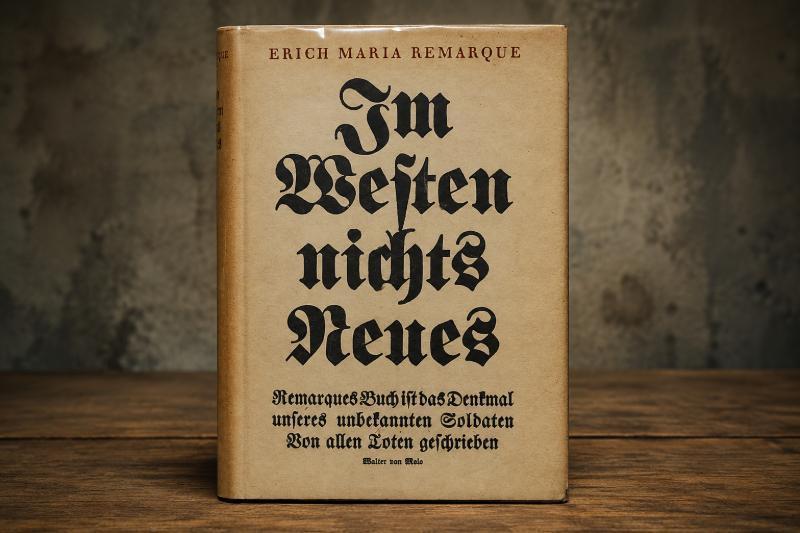 „Im Westen nichts Neues“: Pazifistisches Meisterwerk und filmische Monumente - Buch-Rezension und Filmkritiken 1 Umschlag der Erstausgabe 1929 von "Im Westen nichts neues"
