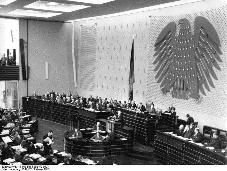Plenarsaal des Bundestags in der Bonner Republik
