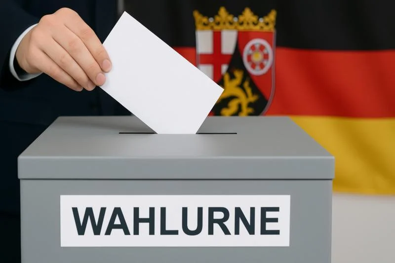 Ausschluss von AfD-Bürgermeisterkandidaten: Der Rheinland-Pfälzische Erlass und die Zerstörung des politischen Wettbewerbs 1 Wahlurne mit Stimmzettel vor der Flagge von Rheinland-Pfalz – Symbolbild für Wahlrecht und politischen Ausschluss