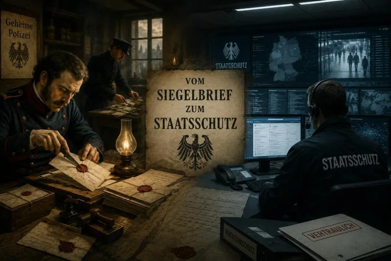 Vergleich Absolutismus und Demokratie: Historische Briefüberwachung und moderne digitale Überwachung durch staatliche Sicherheitsbehörden im Vergleich